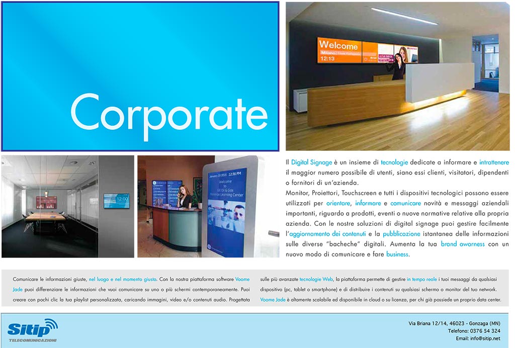 Digital Signage Corporate | SITIP TELECOMUNICAZIONI