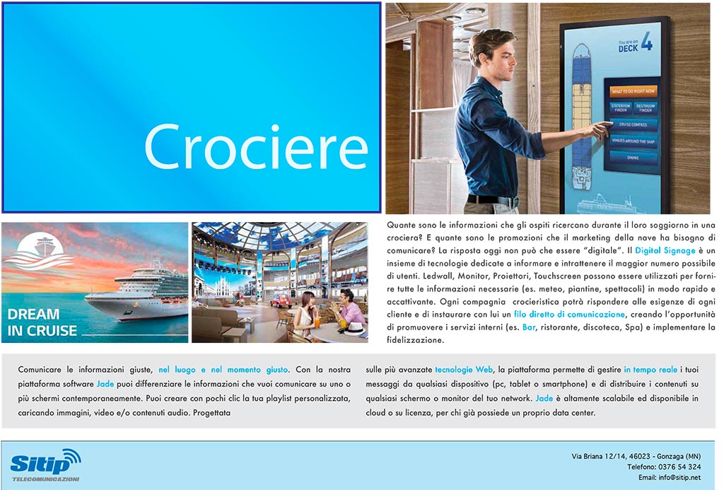 Digital Signage per le Crociere | SITIP TELECOMUNICAZIONI